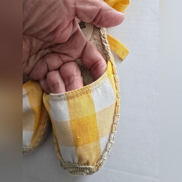 Soludos® Lauren Espadrille Sandals in Marigold Gingham Check Size 6 - Picture 6 of 8